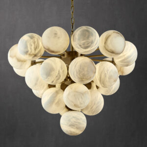 Modern Chandelier Alabaster Chandelier Minimalist Natural Ball Pendant Lights LED Light for Living Room Dinning Room