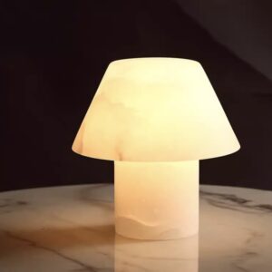 HZX Modern Nature Onyx Table Lamp Polished Marble Honed Surface Finish Indoor Outdoor Bedroom Villa Application 1 Year Warranty