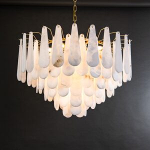 Modern Minimalist Alabaster Chandelier Living Room Chandeliers Light Luxury Villa Dining Room Bedroom Decorative Pendant Lamp