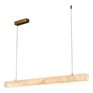 Light Luxury Minimalist Natural Marble Chandelier Long Strip Living Room Decoration Chandelier