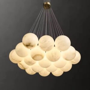 Natural Stone Pendant Lamp Hotel Nordic Alabaster Chandelier Decoration Modern Luxury Alabaster Lighting for Kitchen Island