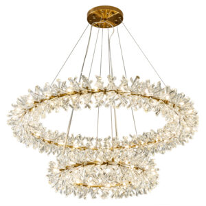 European Style 3 Ring Crystal Chandelier Luxury Drop Light Crystal Pendant Lights LED Round Lights for Home Decor