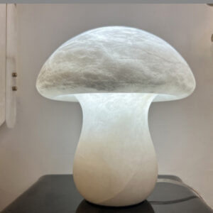 Bedside Marble Mushroom Motif Table Lights Muted Light Stone Lampshade Elegant Dimmable Table Lamp for Living Room