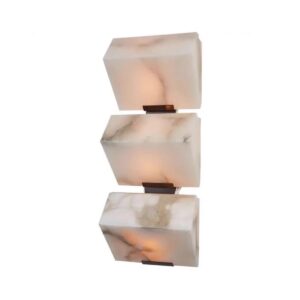 Indoor Modern Waterproof Long Square Luxury Natural Alabaster Wall Lamp Cafe Outdoor Natural Stone Wall Lamp Lighting Waterproof