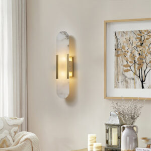 Alabaster Elongated Sconce Nordic Light Luxury Post Modern Designer Marble Wall Lamp Decor Lights