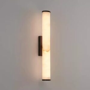 Modern Luxury Living Room Headboard Wall Lamp Spanish Natural Marble LED for Villa Bathrooms Factory Copper Wall Lamp
