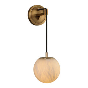 Lighting Modern Natural Alabaster Ball Wall Sconce Lamp for Hotel Rooms Decorative Luxury Brass Ball Wall Lamps for Bedroom