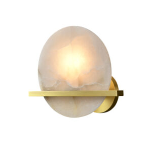 Project Design Alabaster Wall Lamp Modern Simple Brass Marble LED Copper Mounted Lamp Living Room Lamp Indoor Light Decor