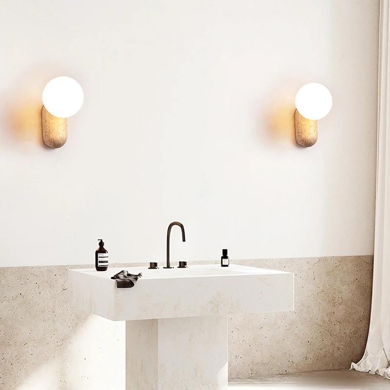 Cream Style Bedroom Bedside Led Wall Lamp Nordic Minimalist Staircase Bathroom Japanese Design Sense Retro Sconce Corridor Light