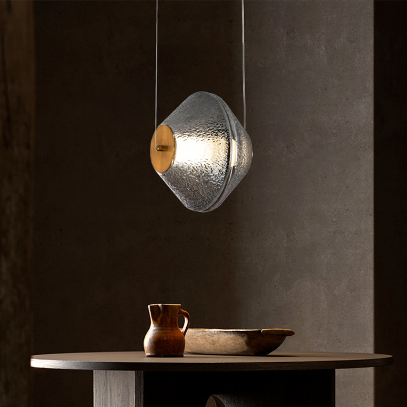 Postmodern glass living room chandelier study bedroom designer atmosphere exhibition room bedside lamp
