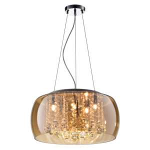 Glass Pendant Light Hanging Light Chandelier Modern 20 Contemporary 80 G9 Bulb Beads G9 Base Home Decor Glass with Crystal Amber SSM-9701 image 1