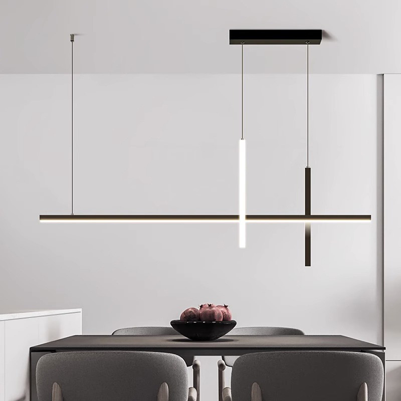 Minimalist Restaurant Chandelier Modern Long Bar Table Lamp New Net Red One Word Light Luxury Lamps