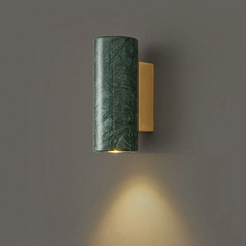 Luxury White Black Green Marble Bedside Lamp Wall Bracket for Home Decor Living Room Bedroom Corridor Hotel Restaurant Decor