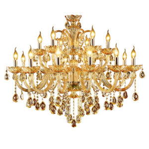 European crystal pendant light modern golden hanging crystal lamp luxury living room decorative candle glass chandelier lights SSM-8096-02 image 1