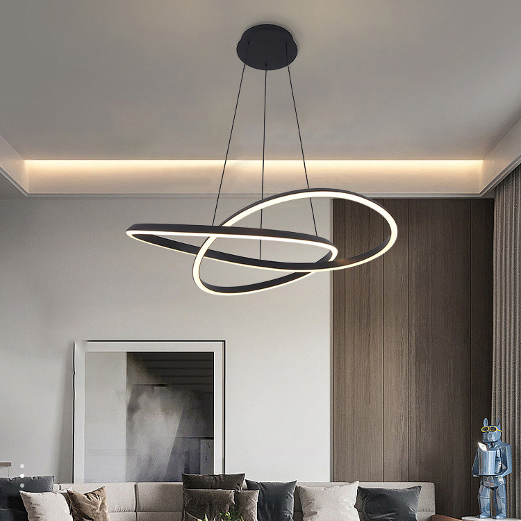 High Quality Residential Decoration Office Restaurant Shop Home Living Room Black LED Pendant Lamp