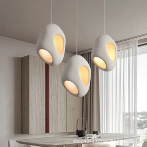 Modern Wabi Sabi Kitchen Dinning Hanging Lamp Pendant Lamp Lights Fixtures Ceiling Oval Bean Resin Chandeliers Pendant Lights SSM-9737 image 1