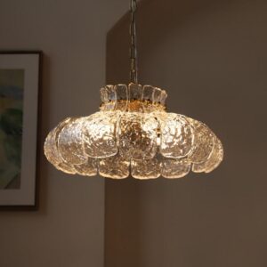 French Luxury Retro Flower Glass Chandelier Classical Bar Pendant Lamp for Dining Room Bedroom Bedside Ice Melting Effect for SSM-3340 image 1