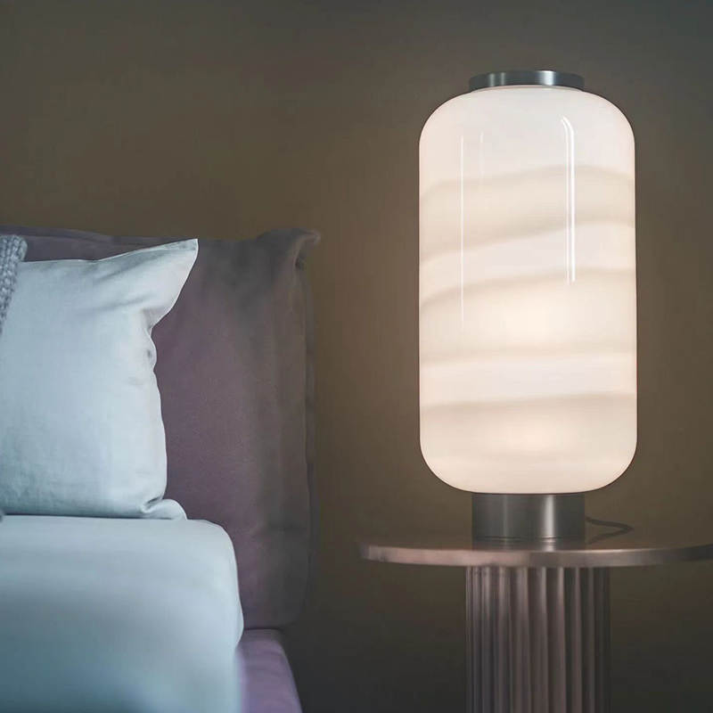 Nordic Modern Minimalist Stained Glass Floor Lamp for Bedroom Study or Living Room