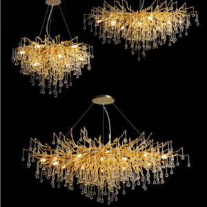 moroccan post modern raindrops gold pendant hotel lobby crystal chandelier SSM-6050 image 1