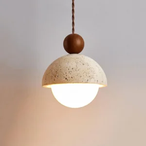 Modern Best Selling Wabi Sabi Yellow Stone Led Chandelier European Minimalist Room Semi Circular Decorative Small Pendent Lamp SSM-2012 image 1