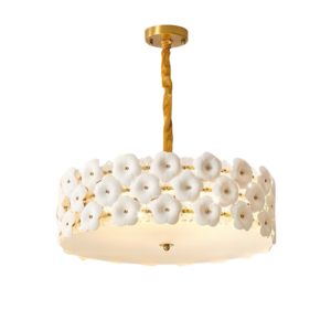 Ceramic Flower Home Decoration Chandelier French Romantic Bedroom Luxury Glass Hanging Light Hotel Bar Dinning Lighting Fixture SSM-3339 image 1