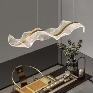 Led Modern Nordic Acrylic Wave Chandelier Special Led Acrylic Linear Chandelier Ceiling Office Pendant Linear Light Ribbon SSM-8086-01 image 1