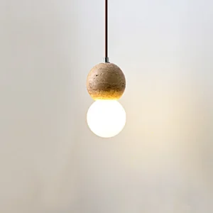 Yellow Marble Pendant Lamp Bedside Gourd Japan Travertine Hanging Light Dining Table Nordic Living Room Suspended Droplight SSM-2007 image 1