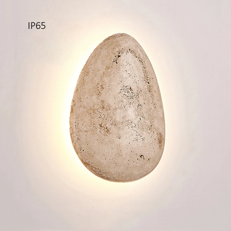 Waterproof LED Wall Lamp Natural Yellow Stone for Bedroom Decor Personalized Cobblestone Villa Courtyard Doorway Corridor