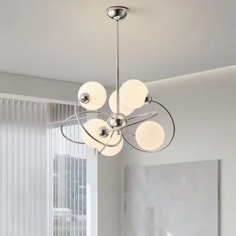 S Living Room Light Retro Simple Home Study Dining Room Chrome Chandelier Nordic Bedroom g 9 Magic Bean Chandelier