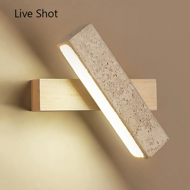 2024 New Creative Personalized Stone LED Home Decoration Light Wabi Sabi Simple Adjustable Bedroom Bedhead Atmosphere Wall Lamp
