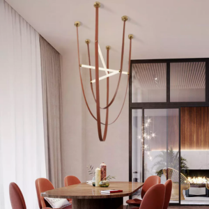 Minimalist Chandelier Pendant Lamp Light Modern Commercial Chandeliers Leather Line bar Chandelier SSM-9812 image 1