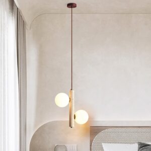 Modern Creative Frosted Glass Crystal Chandelier Round Ball Nature Strip Pendant Light for Living Room or Bedside SSM-2075 image 1