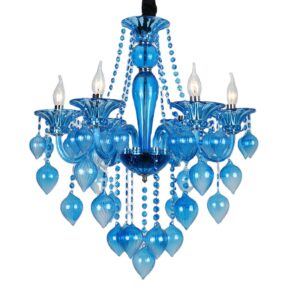 Blue crystal chandelier new room bedroom living room modern glass pendant lamp hotel banquet hall decoration lighting SSM-9115 image 1