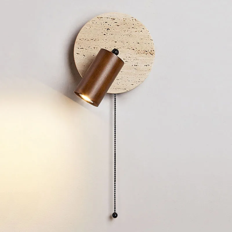2024 New Wabi Sabi Living Room Decoration Bedside Light Study Room Wall with Switch Rotating Bedhead Reading Wall Lamp