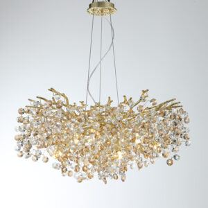 Hotel Gold Led Ceiling Pendant Lights Luxury Led Aluminum Modern Crystal Chandelier SSM-6011 image 1