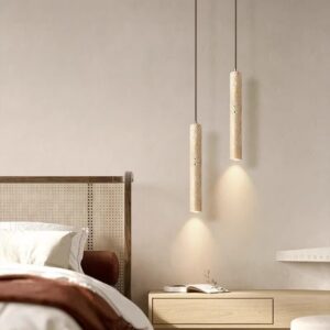 Retro Dining Room Bedroom Bedside Pendant Lamp Wabi sabi Style bar Yellow Cave Stone Small Chandelier Bedside Decoration SSM-2069 image 1