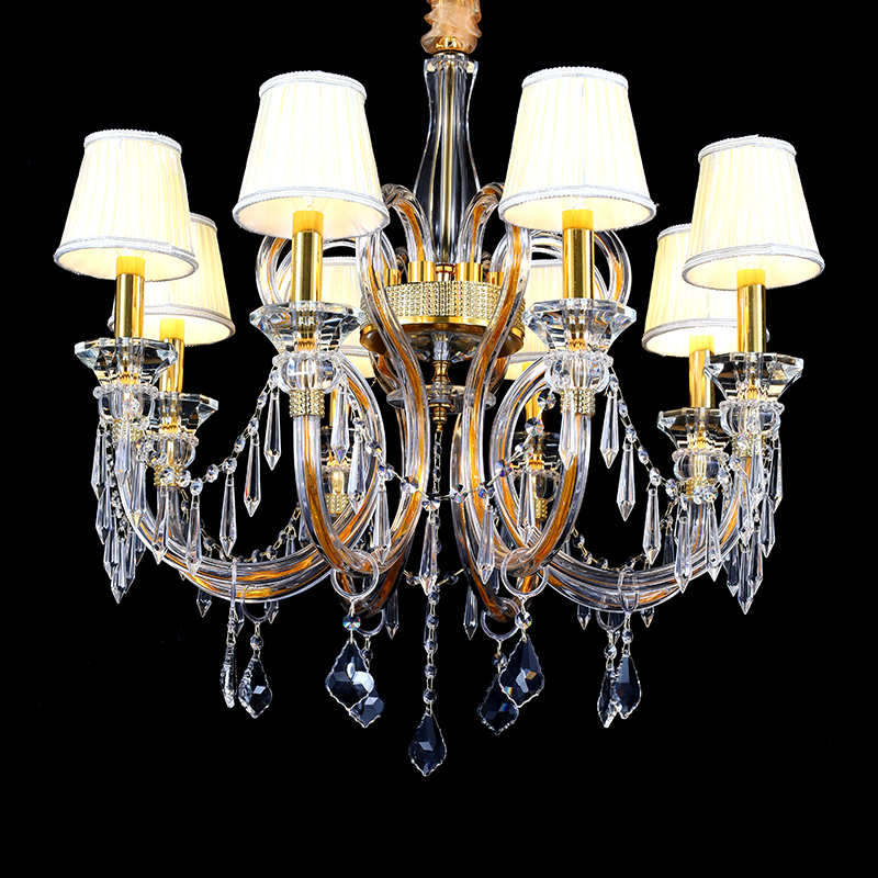 Modern household LED glass chandelier kitchen lamp luxurious gold living room bedroom K9 crystal ceiling light pendent lamp