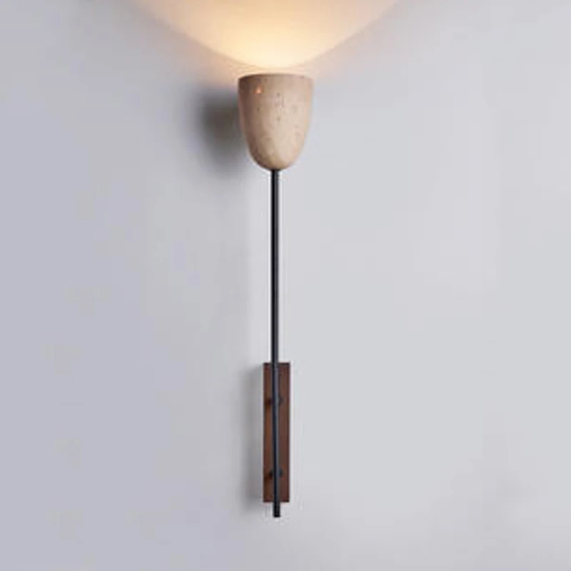 Wabi Sabi Creative Warm Home Decoration Wall Light Travertine Staircase Corridor Balcony Natural Stone LED Sconce Lamp
