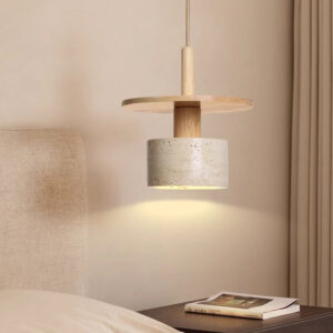 Retro LED Pendant Lamp Vintage Stone Decorative Wood Hanging Lights for Villa Living Room Modern Single Pendant Light SSM-2076 image 1