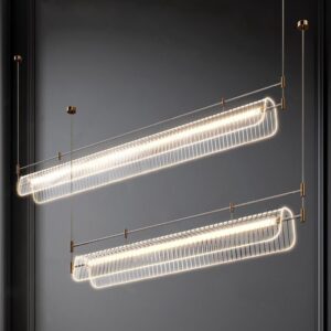 Modern Italian Minimalist Restaurant Pendant Light Designer Creative Art Strip Light Straight Light Fixture Dimming Chandelier SSM-8079-01 image 1