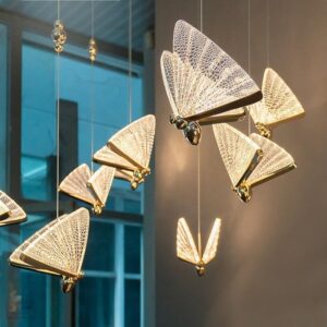 Butterfly Pendant Lights Modern Minimalist Luxury Hanging Lamp Bedroom Dining Room Small Chandelier SSM-3049 image 1