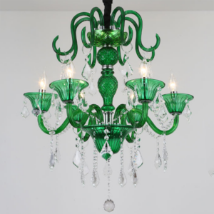 European style candle crystal chandelier coffee shop retro decorative lighting living room club ceiling modern LED pendant light SSM-9091 image 1