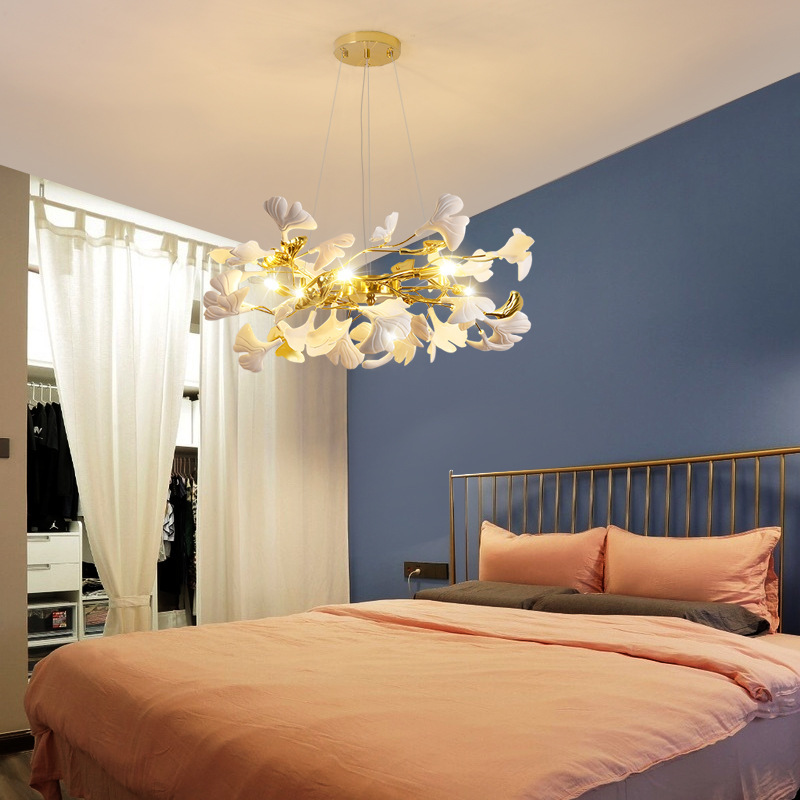 Modern American Style Indoor Dining Room Chandelier Golden Brown Ceramic Pendant Iron 220V Ceiling Home Lighting Hanging 220V