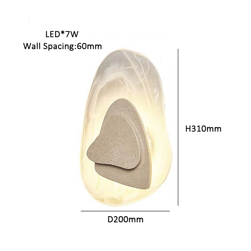 Scandinavian Creative Glass Stone Sconce Living Room Bedroom Staircase Outdoor Waterproof LED Atmosphere Decoration Wall Lamp