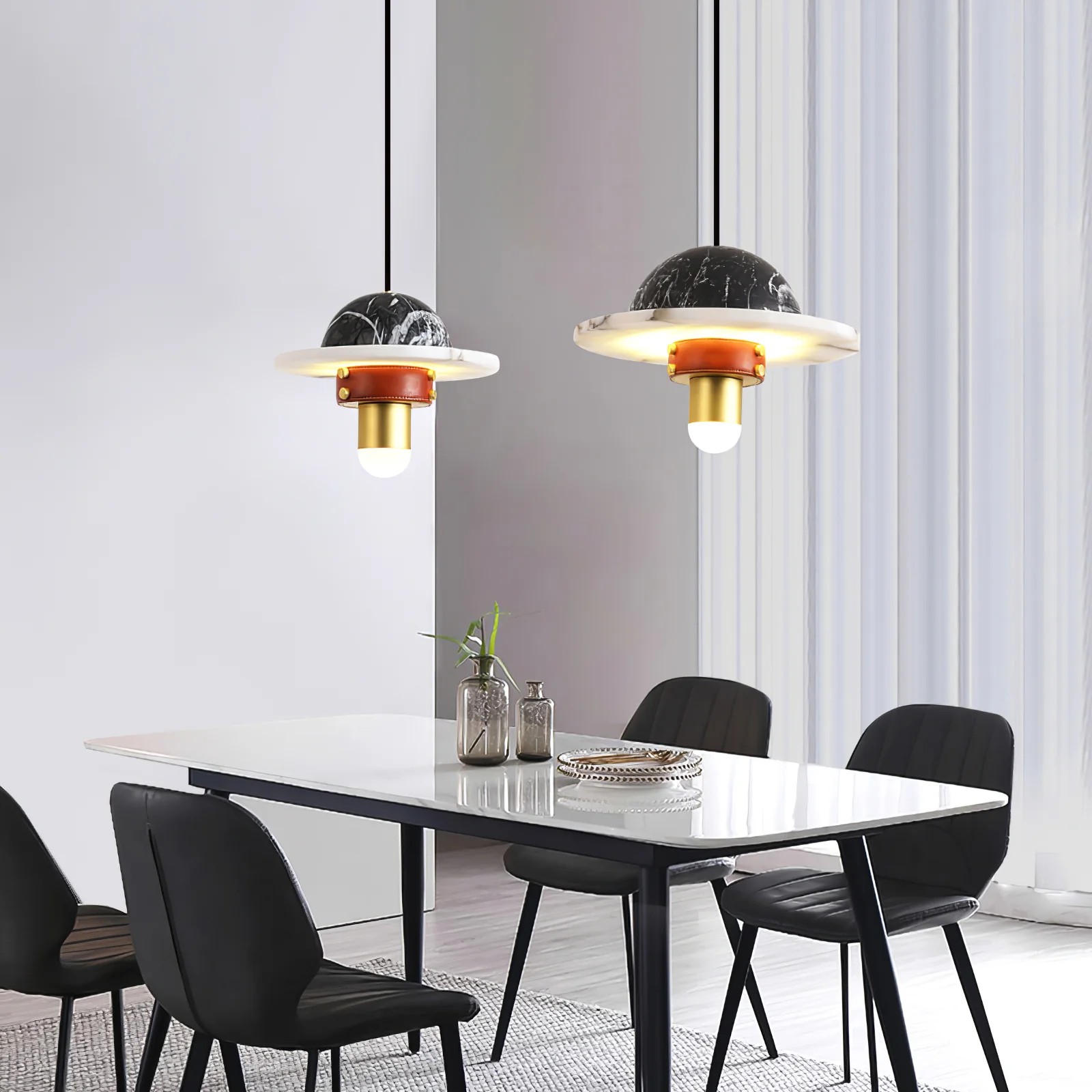 Modern Cement Planet Bedside Pendant Lamp for Dining Room Living Room Bedroom Creative Design with Project Installation Service