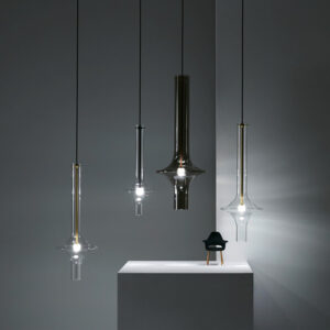 Modern minimalist glass chandelier Nordic designer restaurant bar bedroom pendant lamp long strip chandelier SSM-3183 image 1