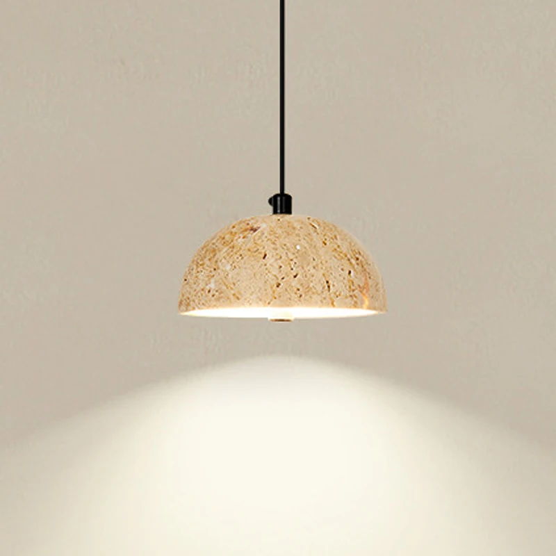 Creative Natural Stone Designer Studio Model Room Decoration Pendant Light Wabi Sabi Japanese Warm Home Restaurant Bedroom Lamp