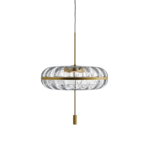 Modern simple light luxury round restaurant oval glass lamp Nordic model room bedroom clothing shop pumpkin chandelier SSM-3226 image 1