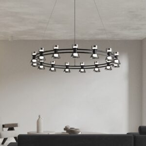 Italian Modern Minimalist Personality Creative Fashion Restaurant bar Black Full Copper Chandelier SSM-8121 image 1