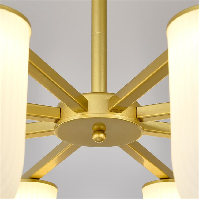 Modern Design White Gold Glass Middle Pendant Light High End Chandeliers Room Ceiling Installation AC Power Source